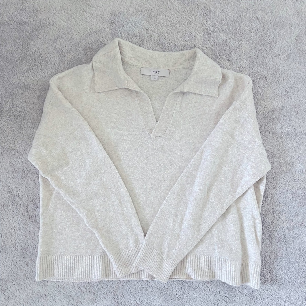 LOFT Soft Beige Knit Sweater